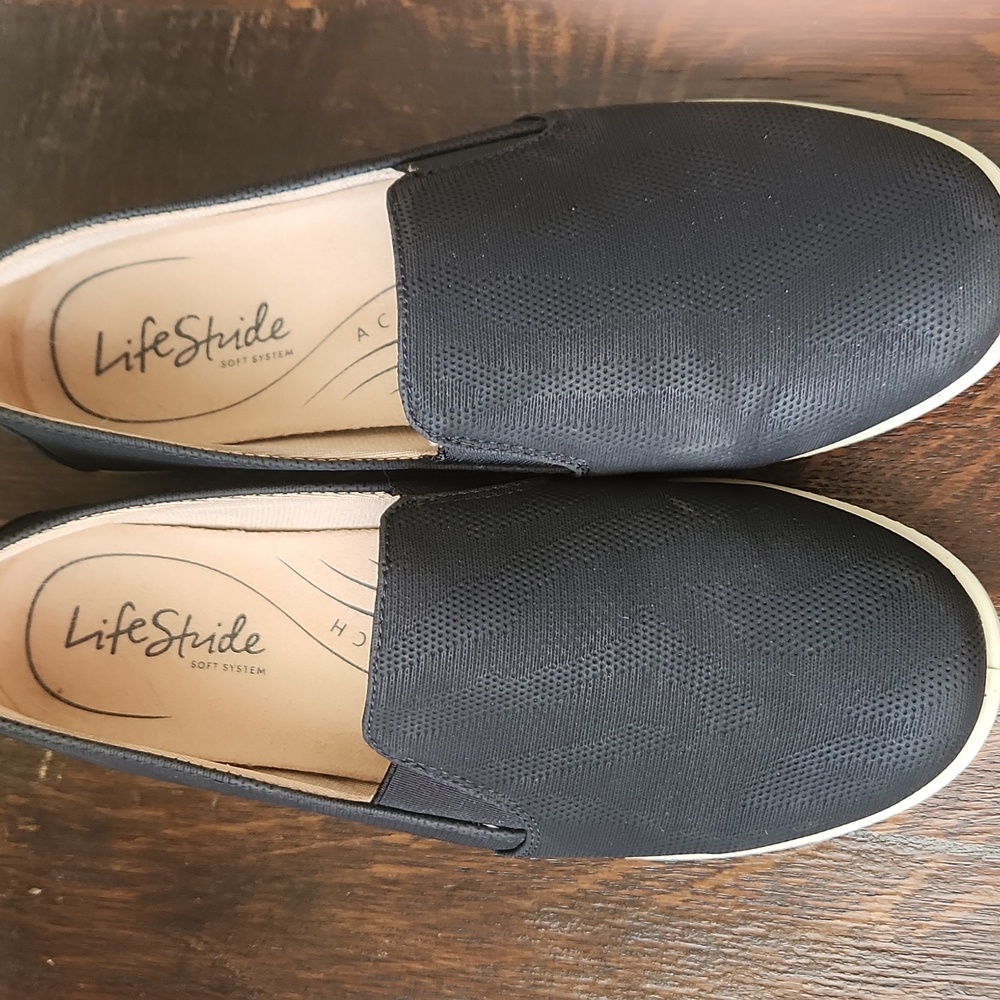 Life Stride Black Slip On Shoe